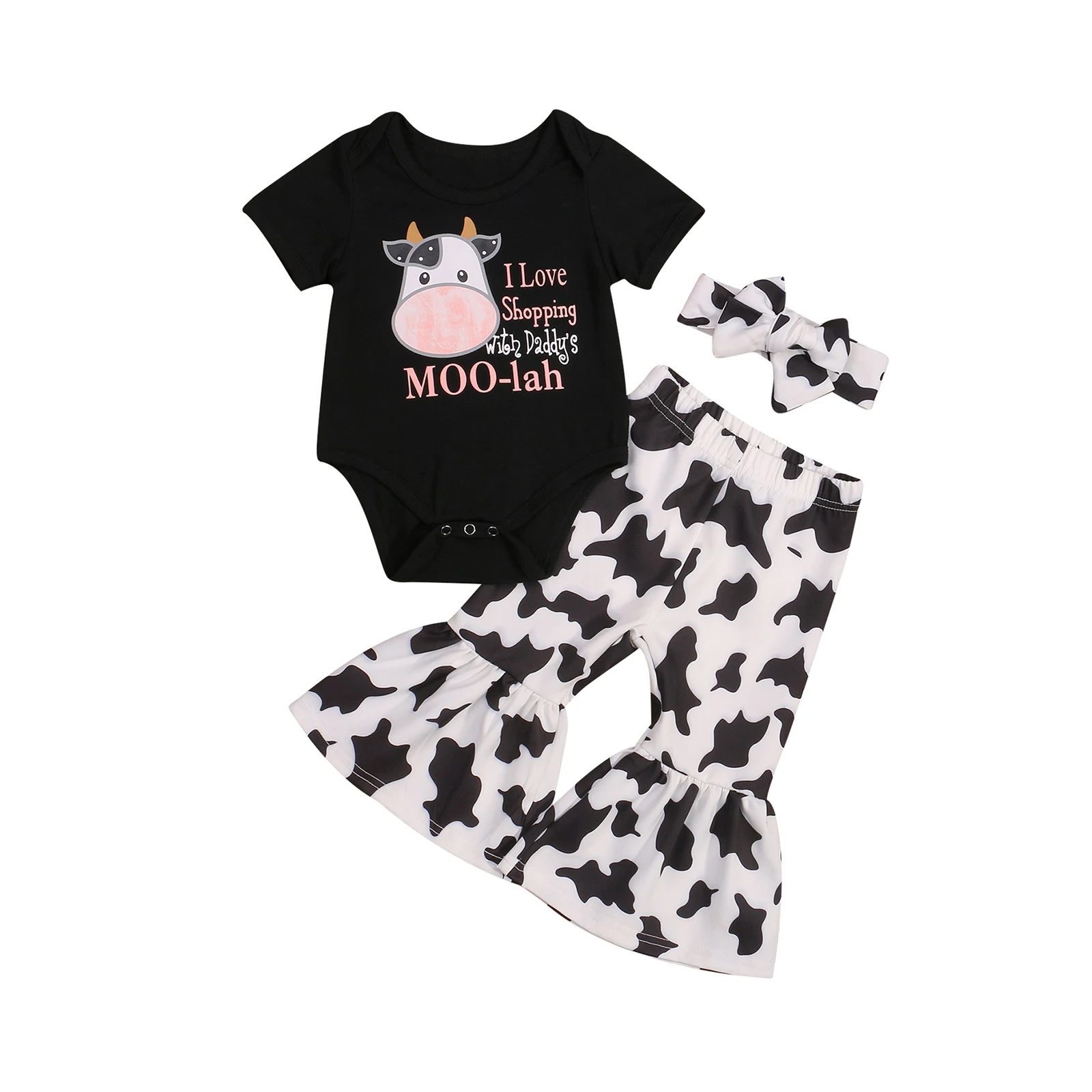 Летняя одежда для маленьких девочек 3 шт. комбинезон с коротким рукавом и круглым