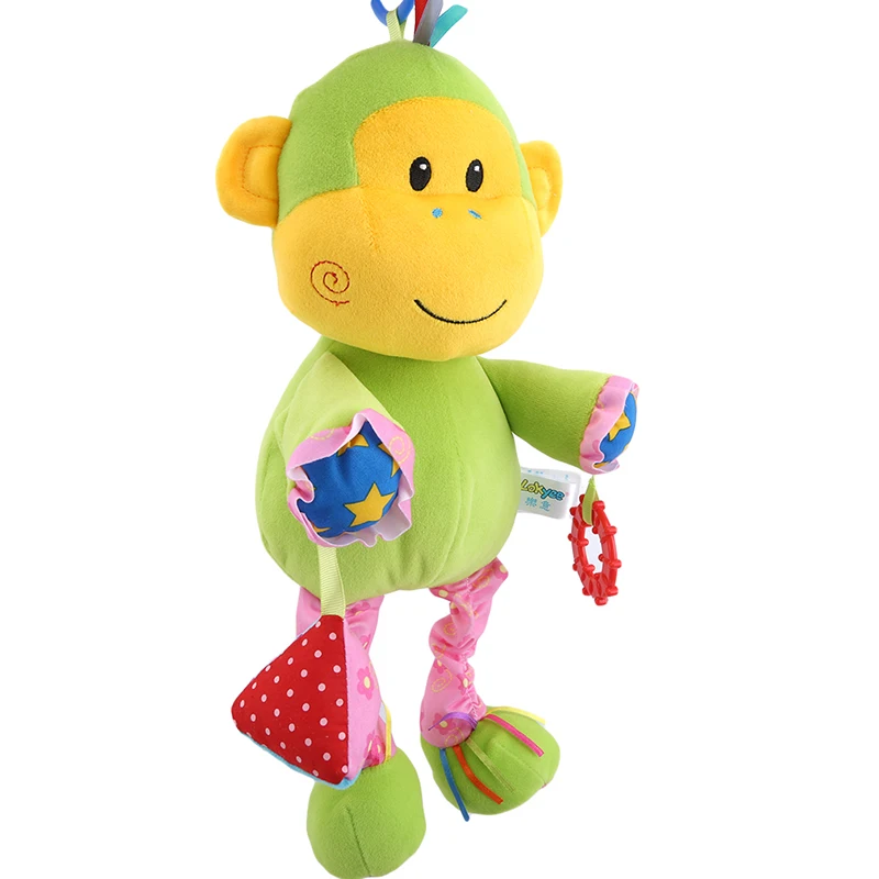 

2021 New Style Cartoon Cute Toys Children Baby Plush Animal Bed Hanging Rattle Teether