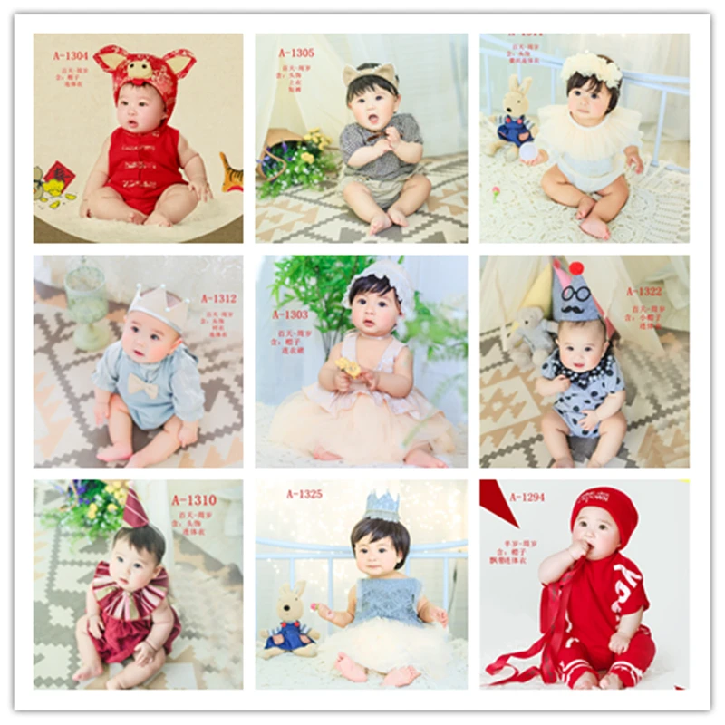 Dvotinst Baby Boys Girls Photography Props Infant Cute Photo Outfits Sets Hat Dress Clothes Fotografia Studio Shoots Photo Props