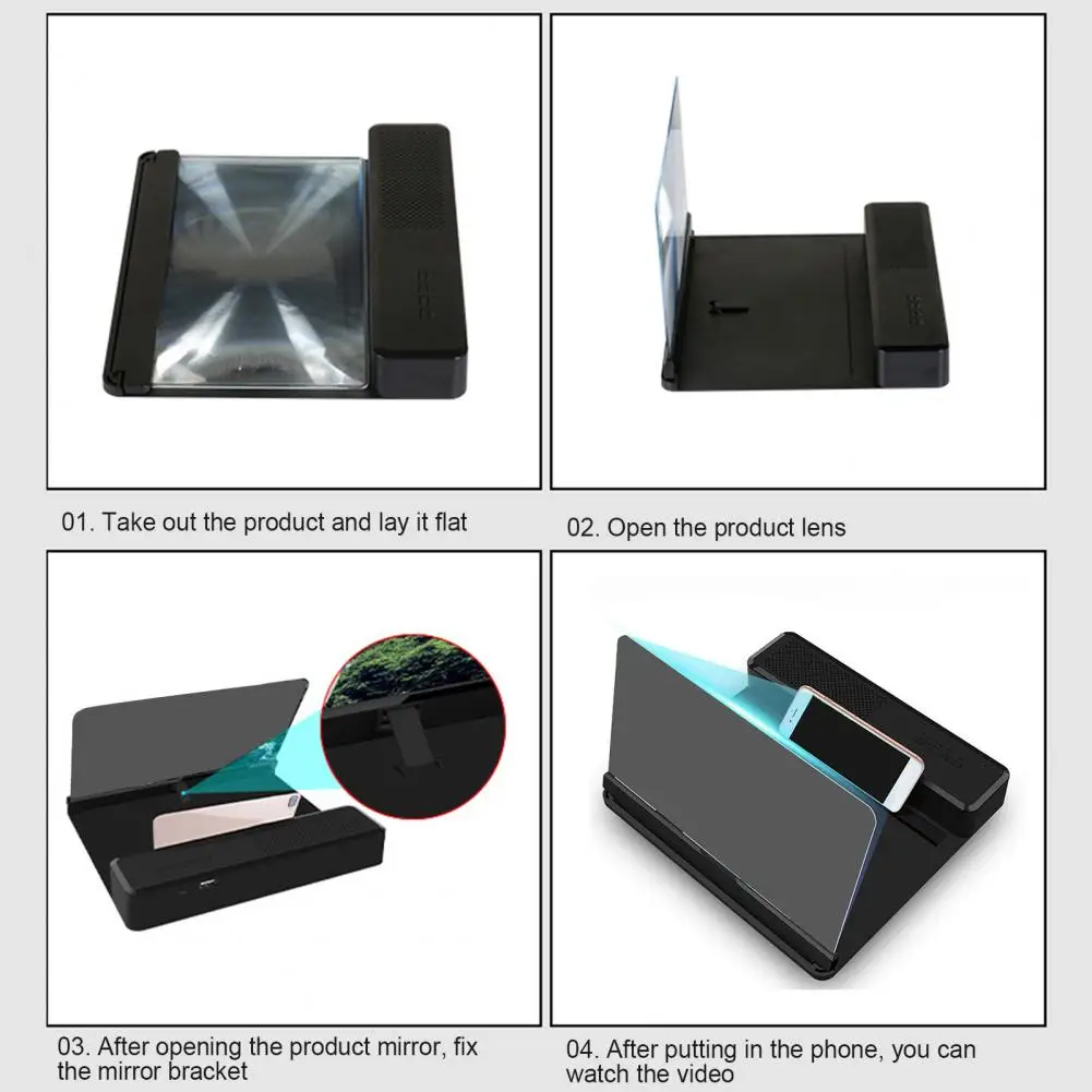 

12inch 3D Bluetooth Speaker Amplifier Meeting Broadcast Phone Screen Magnifier