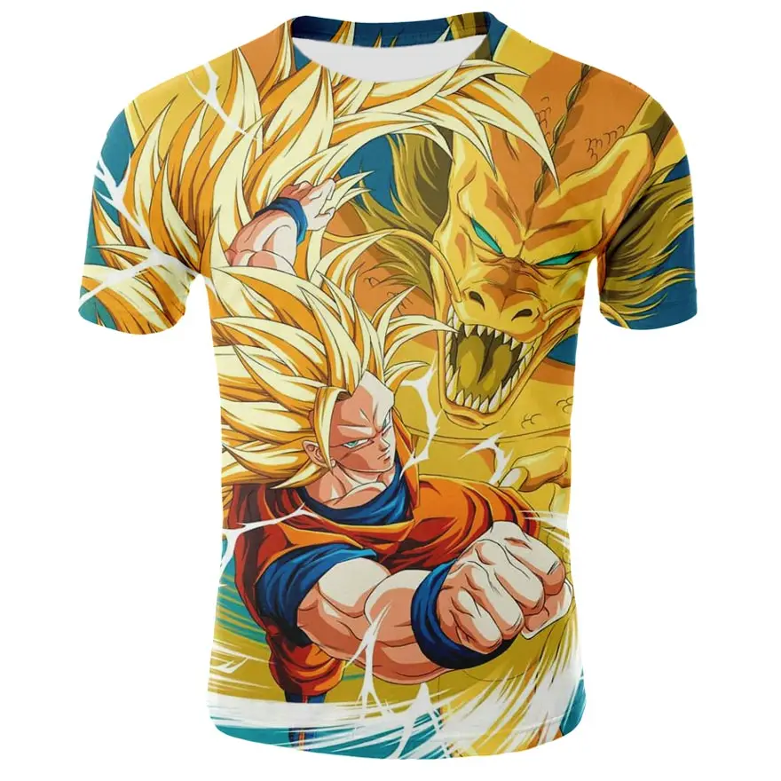 Высокое качество 2020 по последней моде Оригинальная футболка Dragon Ball 3D Футболка с