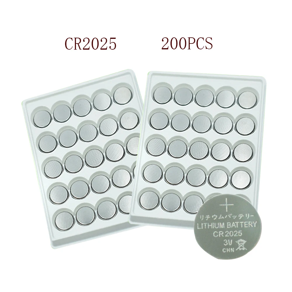 200 шт., Литиевые Батарейки CR2025 2025 150 мАч BR2025 2025 DL2025 KCR2025 L12 EE6226 3 в