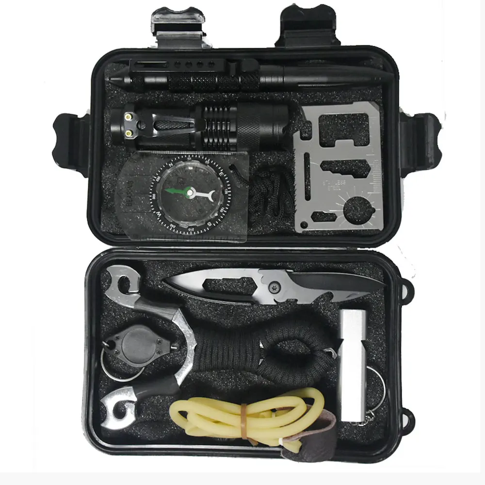 Туристический набор для выживания 10 в 1 многофункциональный аварийный оказания