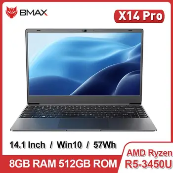 BMAX X14 Pro Laptop 14.1 inch RGB AMD Ryzen R5-3450U AMD RX Vega 8 Graphics 8GB RAM 512GB SSD 57Wh Lightweight Notebook Win10