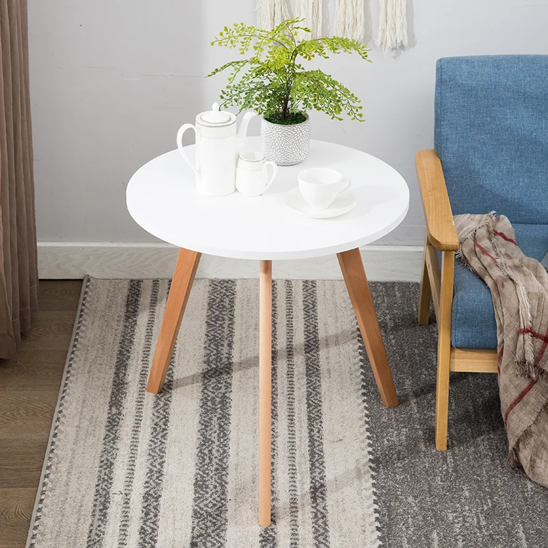

Nordic Solid Wood Small Coffee Table Simple Living Room Mini Small Round Table Small Apartment Sofa Triangle Side Table