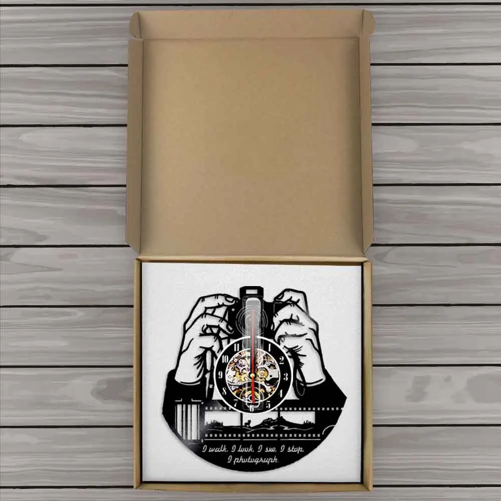 

Photography Decor Cameraman Wall Watches Modern Design Quartz Vinyl Record Wall Clock Photo Studio Decorative Wall Clocks
