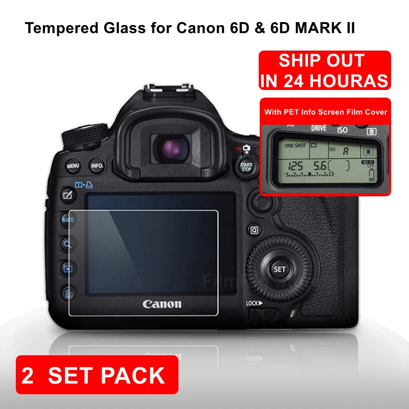 Для камеры Canon EOS 6D MARK II 6D2 закаленное защитное самоклеящееся стекло основной ЖК