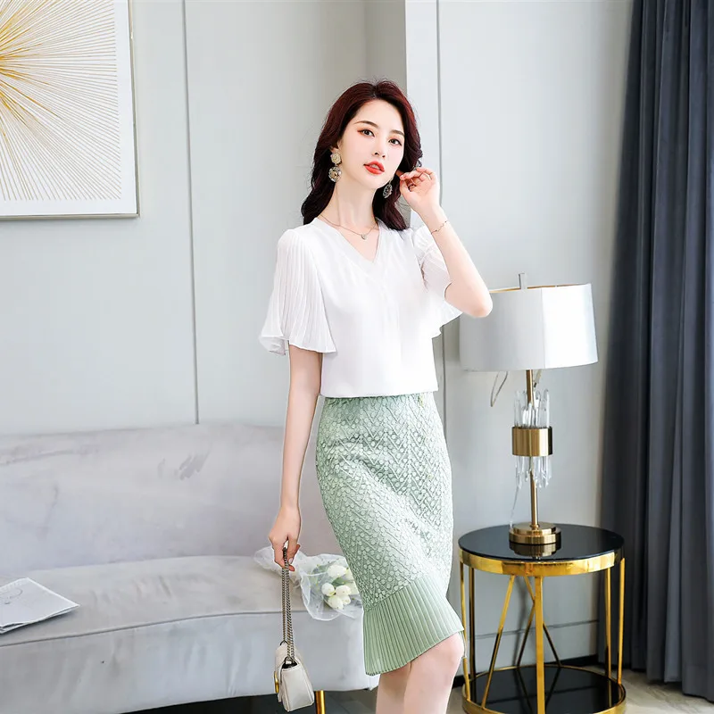 Qiao si han edition fashion girls 】 the new summer 2020 snow v-neck choli female ZY900 chiffon unlined upper garment |