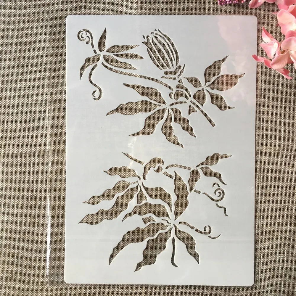 

A4 29cm Leaves Bud DIY Layering Stencils Wall Painting Scrapbook Coloring Embossing Album Decorative Template