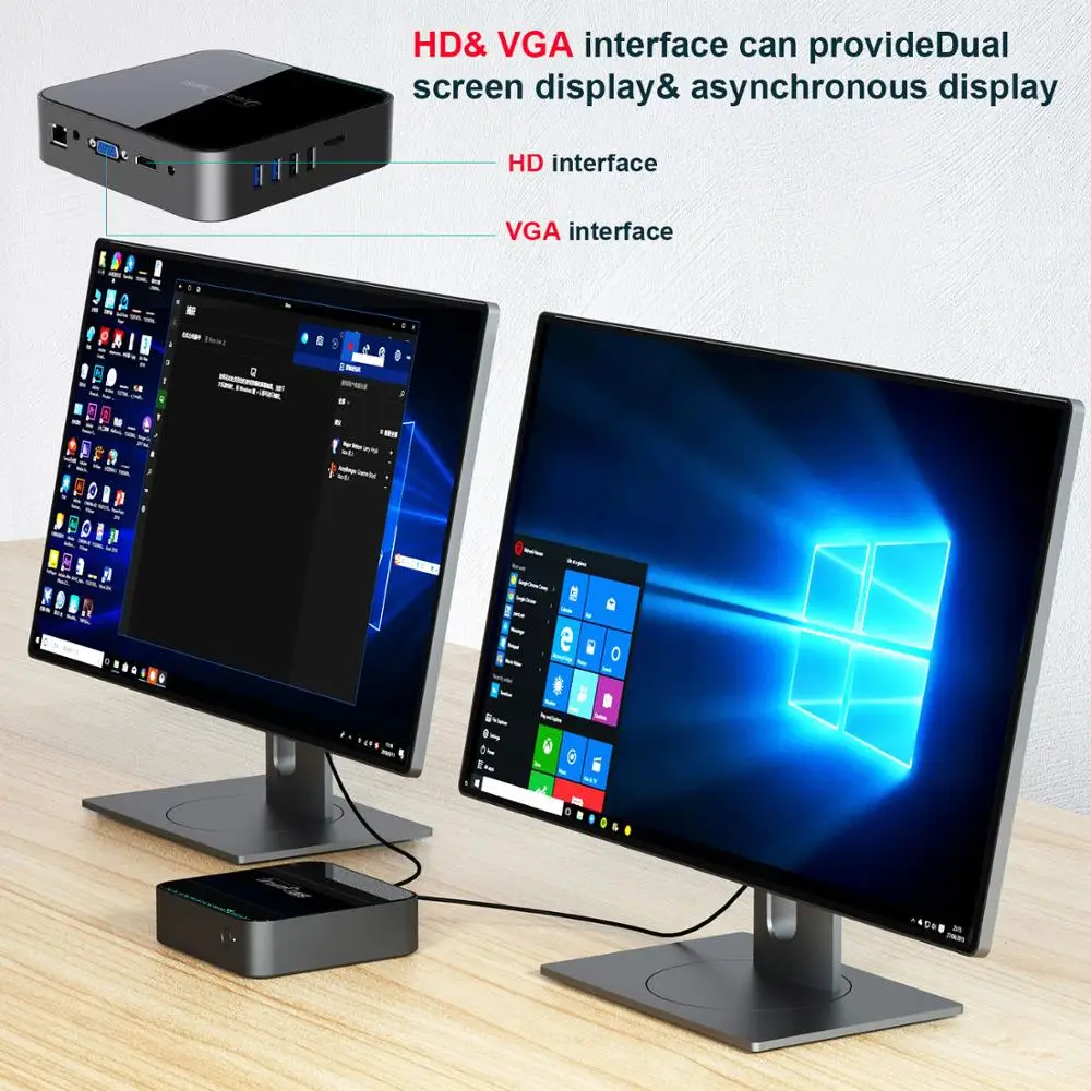 Мини-ПК Windows 10 Intel Celeron J3355 4 ядра 2 4G/телефон двойной Wi-Fi 8 ГБ 128 4K HD RJ45 1000M VGA MSATA3.0