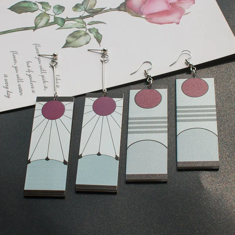 

Japanese anime earrings Kimetsu no Yaiba earrings Cosplay ear stud sun earrings, butterfly earrings