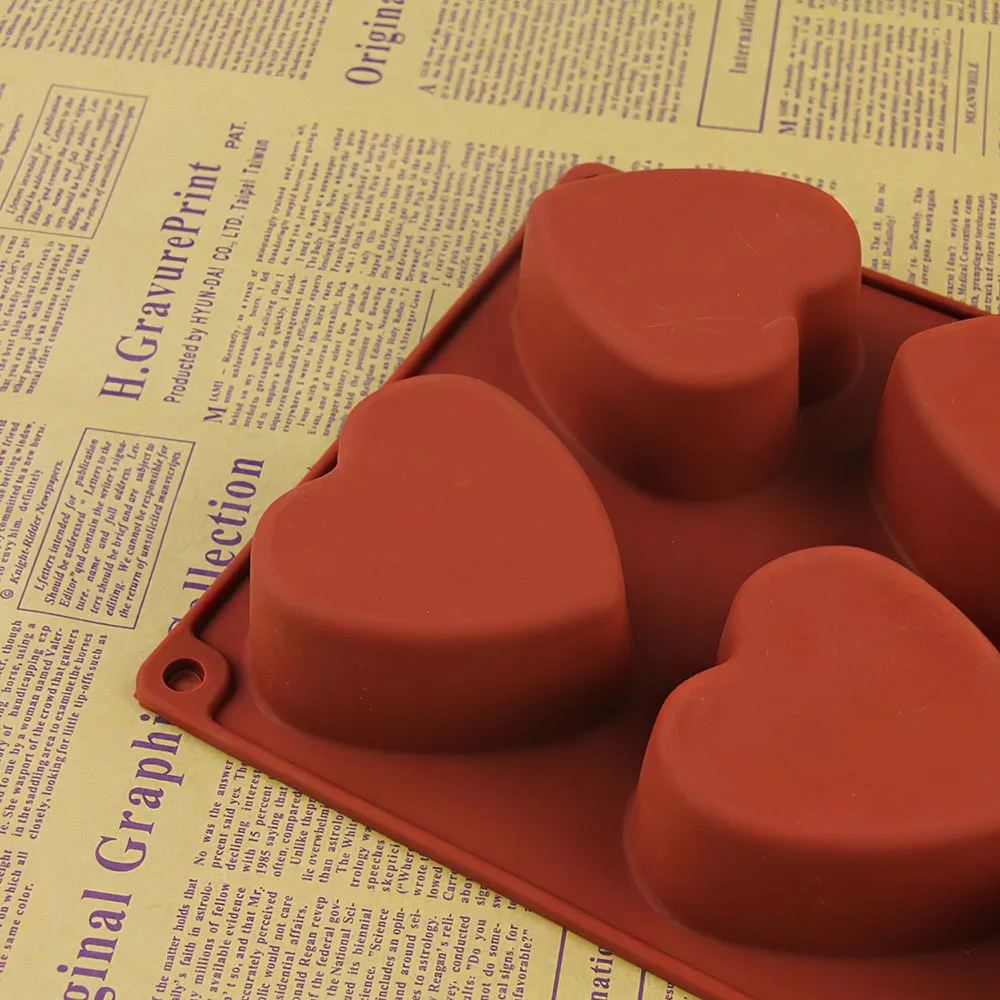 6 cavity Алмаз Любовь силиконовая форма для выпечки в форме цветка силиконовой 3D