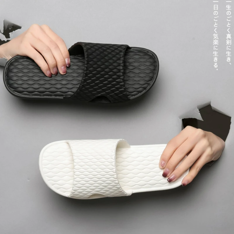 

Indoor Women Home Slippers EVA Solid Diamond Lattice Non Slip Soft Sole Bathroom Shower Slides Simple House Shoes Ladies Men