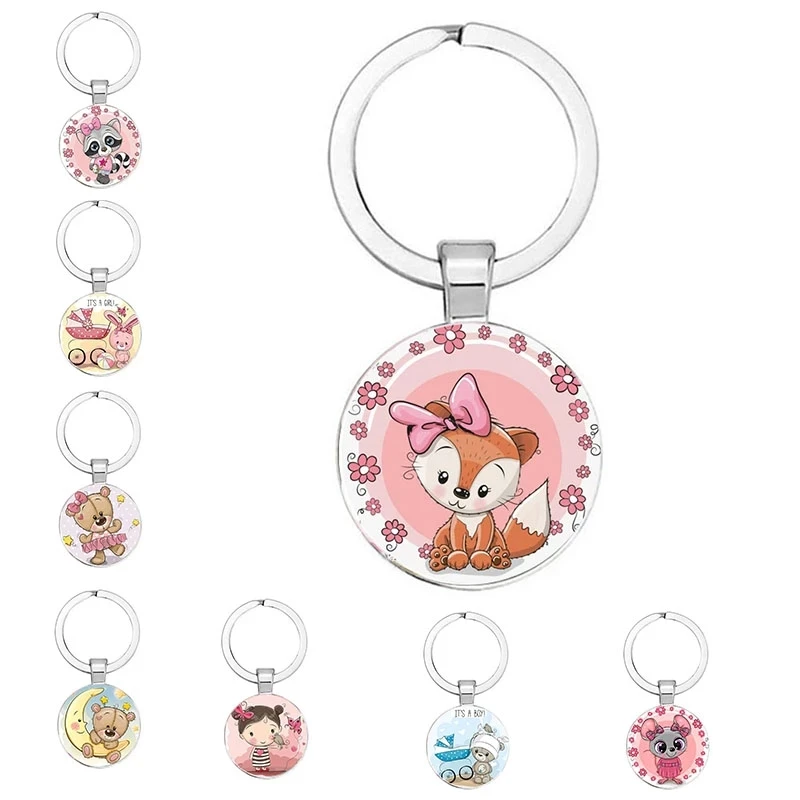 

New Product Diy Key Animal Cartoon Keychain Fashion Keychain Car Handbag Jewelry 25mm Handmade Jewelry Keychain Gift