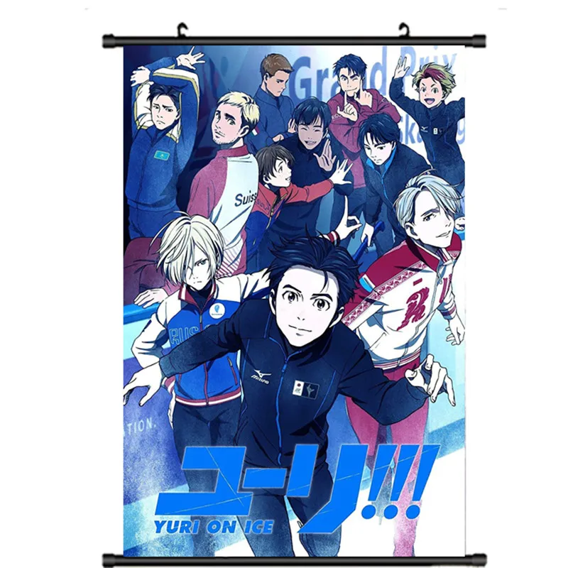 

Japanese Decorative Pictures Anime YURI!!! on ICE Katsuki Yuri & Victor Nikiforov & Yuri Plisetsky Home Decor Wall Scroll Poster