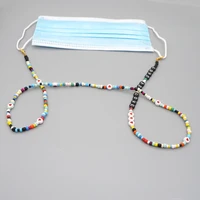 retro fashion necklaces multi color beaded mask chain glasses chain letter necklace collares para mujer fashion jewelry