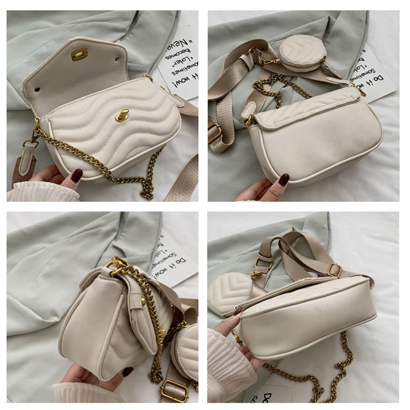 

Small PU Leather Shoulder Bag For Women 2021 New Purse And Handbags Female Travel Crossbody Bag Ladies Chain Sling Bag