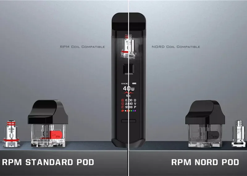 Оригинальная электронная сигарета SMOK RPM40 RBA Coil Vaporizer RPM 40 Nord Pod Mesh 0.6ohm Triple 1.2ohm DIY Core
