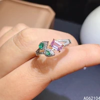 kjjeaxcmy fine jewelry 925 sterling silver inlaid natural emerald morganite womens elegant fashion ol style open gem ring suppo