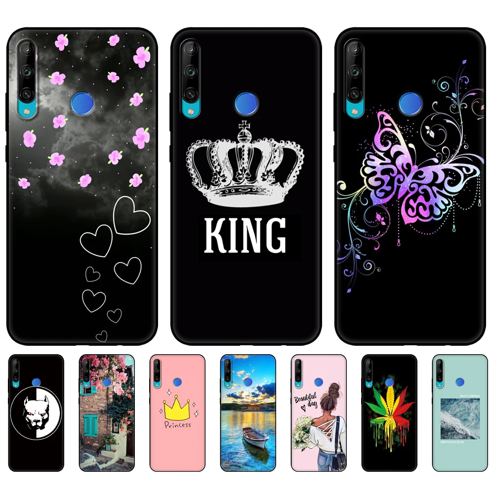 

For HONOR 9C Case 6.39" Soft Silicon Tpu Phone Cover On Huawei Honor 9C 9 C AKA-L29 Back Bag Coque Bumper black tpu case