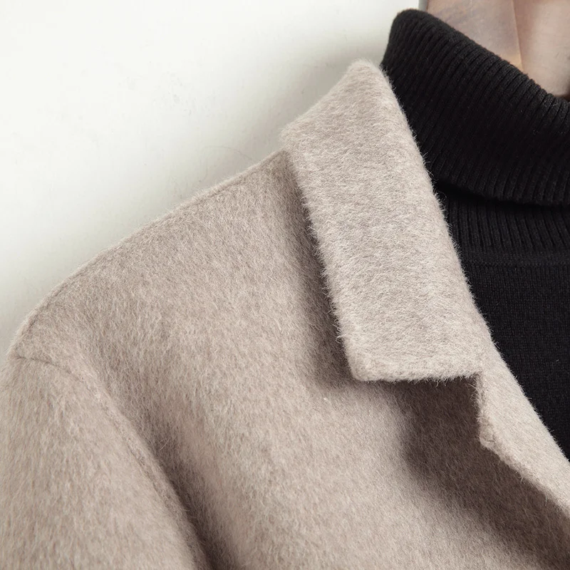 Мужская кашемировая куртка Alpaca Корейская одежда шерстяные пальто весна-осень 9920