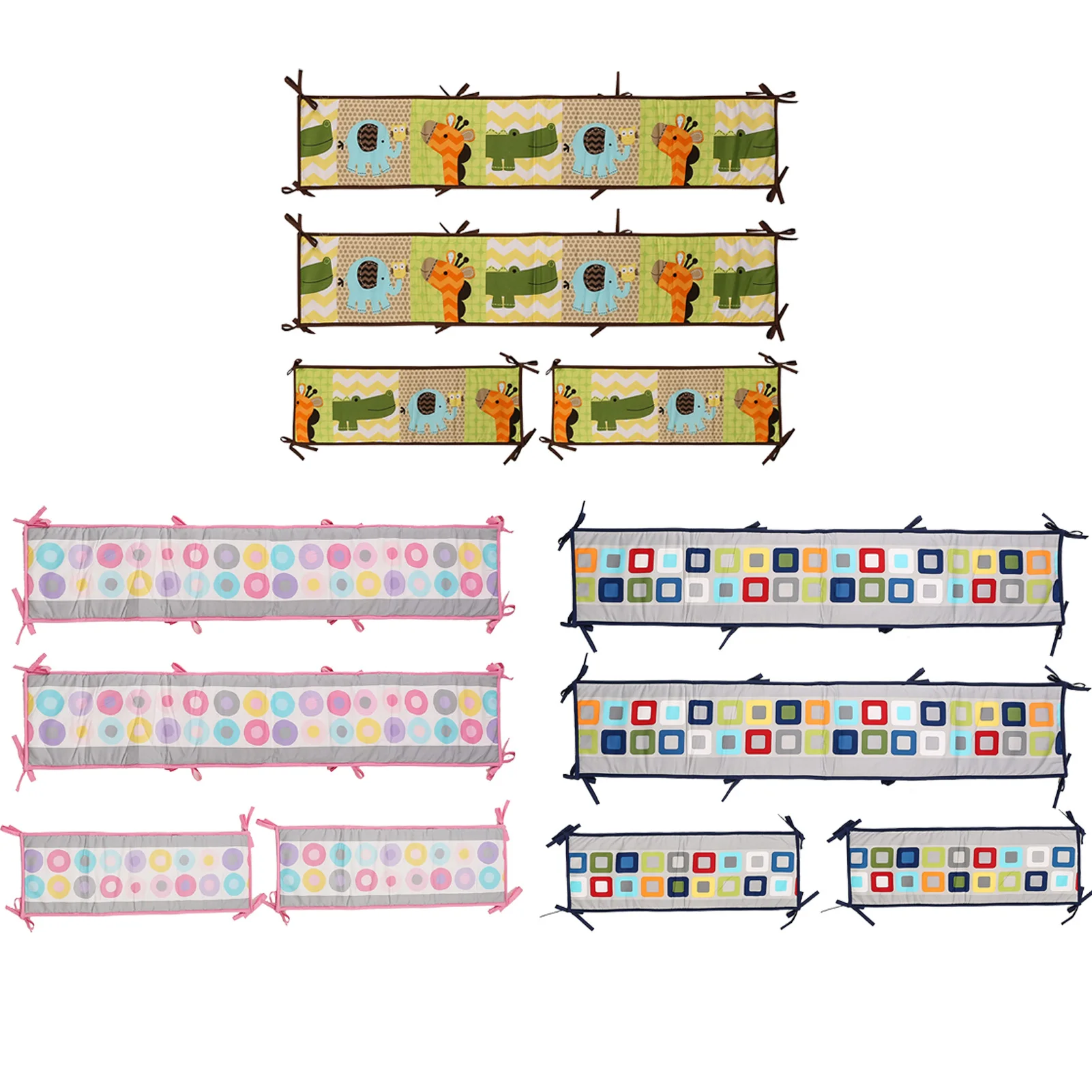 

4 Pieces Baby Crib Bumpers Guard Pad Nursery Baby Bed Surrounding Head Protector Circumference Bed Protection Bumpers Famous