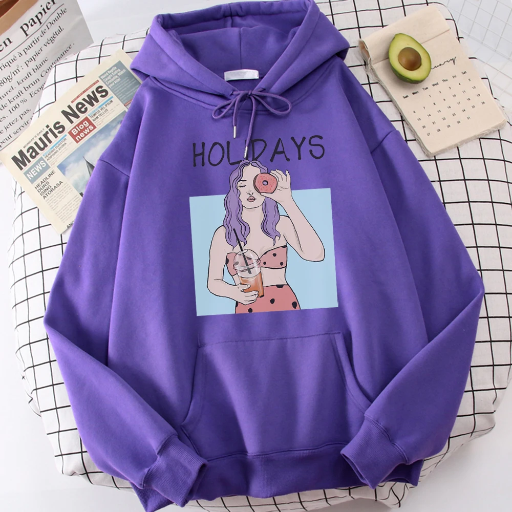 

Holdays Printing Sweahoodies Womans Fashion Hip Hop Style Hoodies Simplicity 2021 Loose Top Autumn Warm Crewneck Womans Hoodie