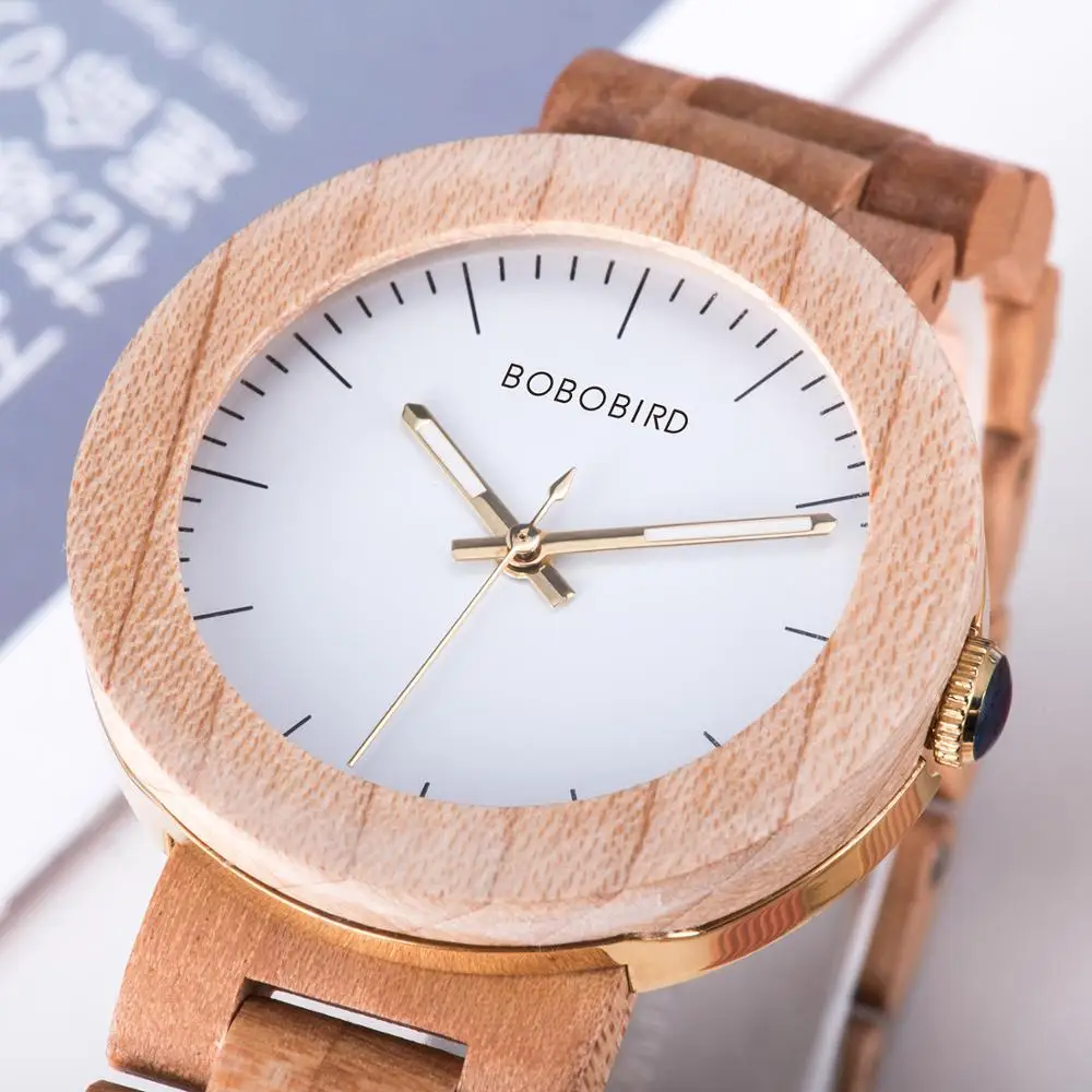 

BOBO BIRD Wooden Watch Women Quartz Wristwatch Ladies Watches 2020 Personalized Gift Cocks Dropship zegarek damski Reloj Mujer