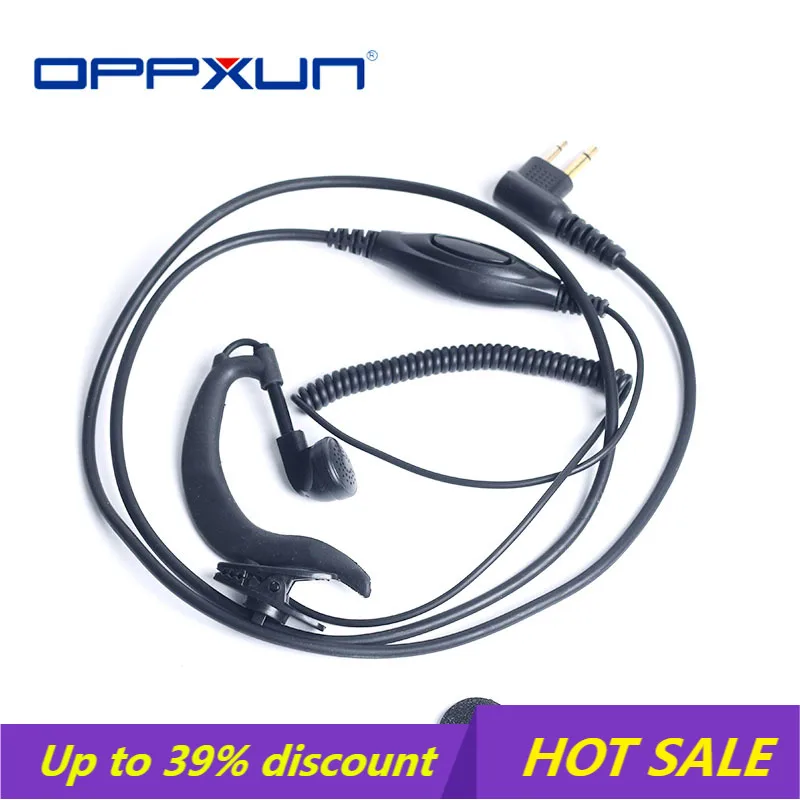 

OPPXUN For Motorola handheld Radio Headhone Winding Line Retractable PTT GP68 GP88 GP88S Walkie Talkies Earpiece Earphone
