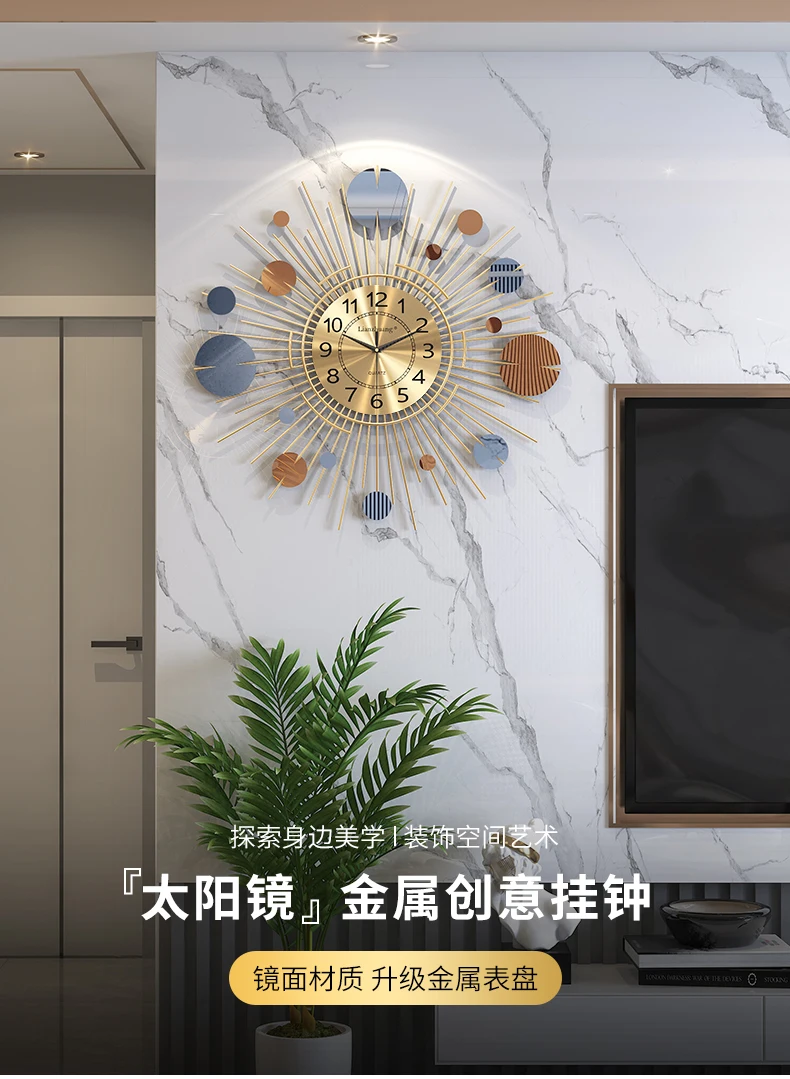 

Creative Large Wall Clock Modern Design Metal Nordic Luxury Digital Wall Clock Living Room Reloj De Pared Home Decoration DG50WC