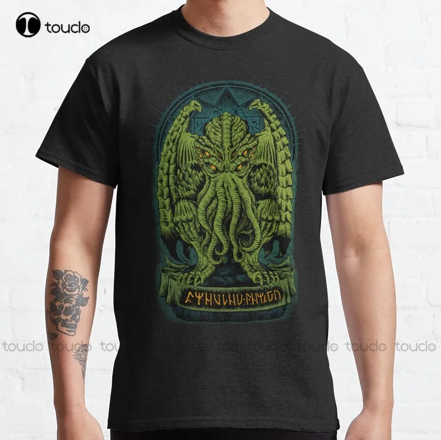 

Классическая футболка The Sleeper Of R'Lyeh, Мужская классическая рубашка, индивидуальная футболка Aldult для подростков, унисекс, футболка с цифровой ...