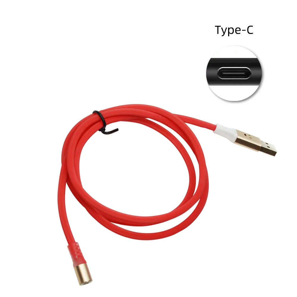 red 1 plug 1 cable CHAURE для интерфейса c-типа вращающийся на 360 ° и слепой вставляемый кабель для Huaweip30 Интеллектуальный голосовой контроль светодиодный usb-кабель - Цвет: red 1 plug 1 cable