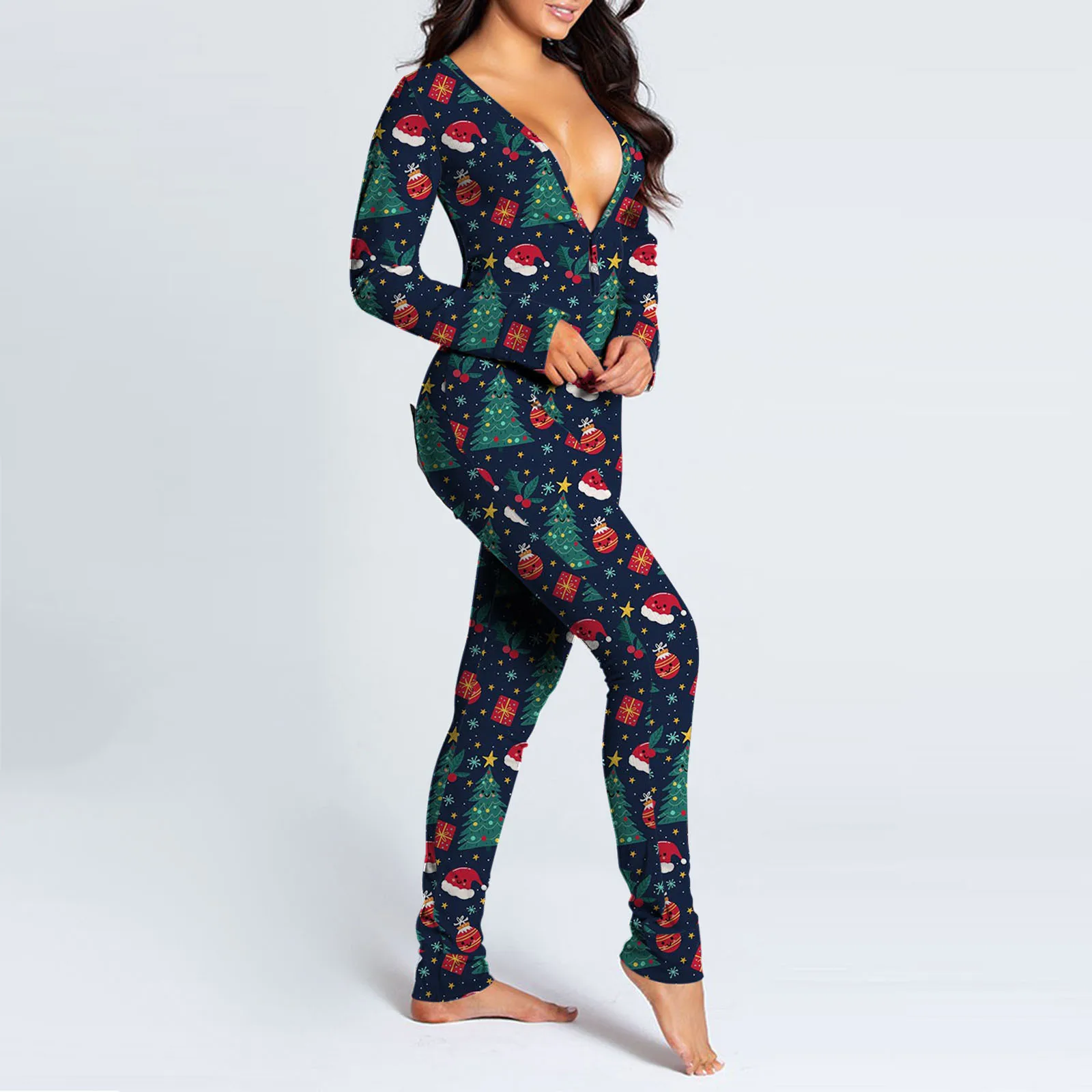 Сексуальный женский комбидресс с принтом цельнокроеный пуговицы для взрослых