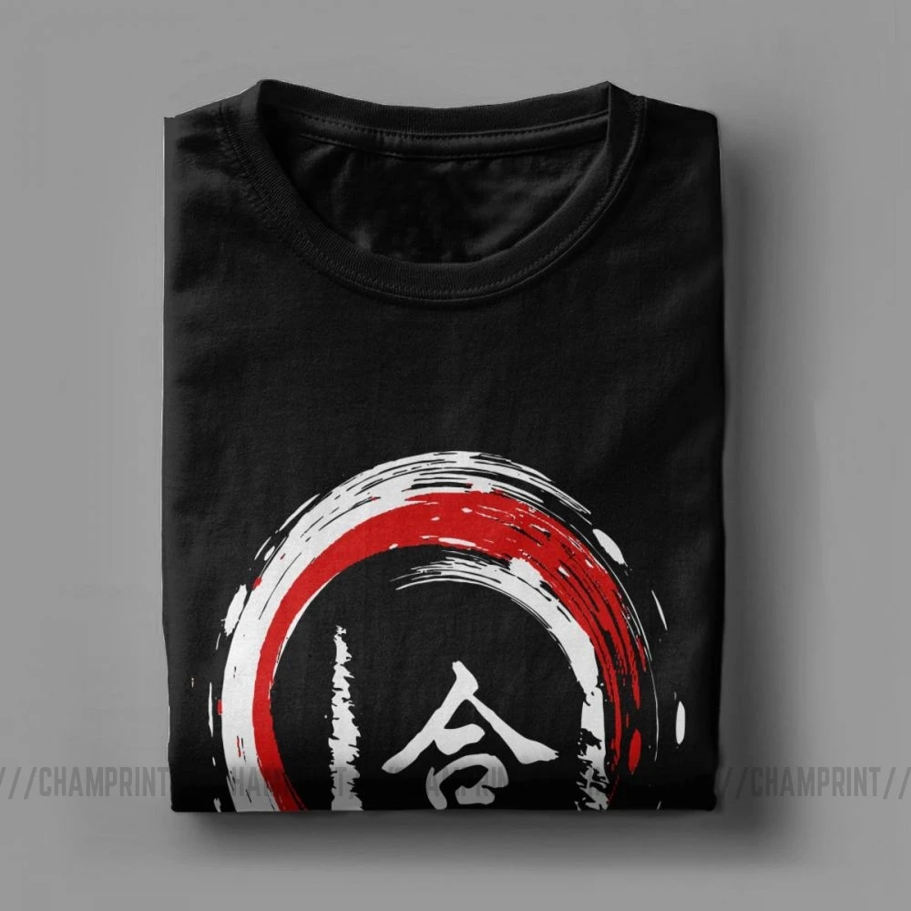 Men T Shirts Japan Aikido Funny Short Sleeve Morihei Ueshiba Tees Crewneck Clothing Cotton Printed T-Shirts Plus Size | Мужская одежда