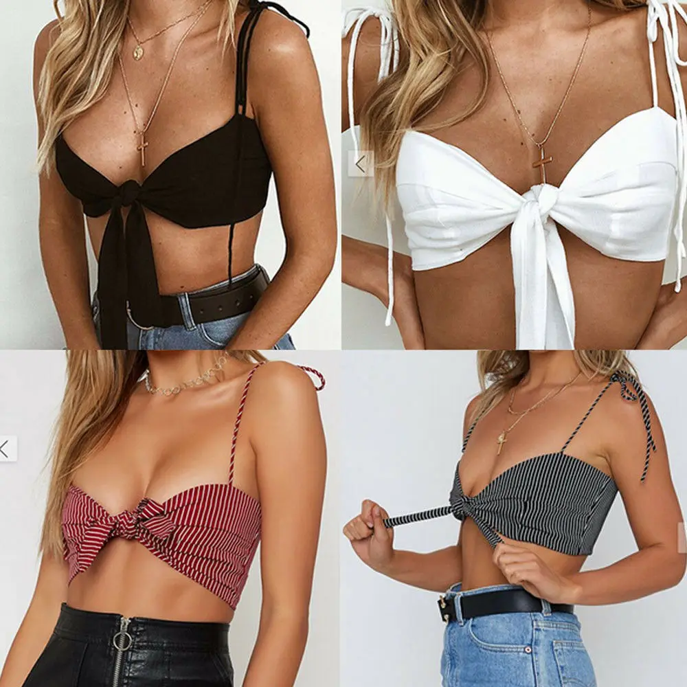 Женский пикантный топ с глубоким V образным вырезом белый бандажный Топ без
