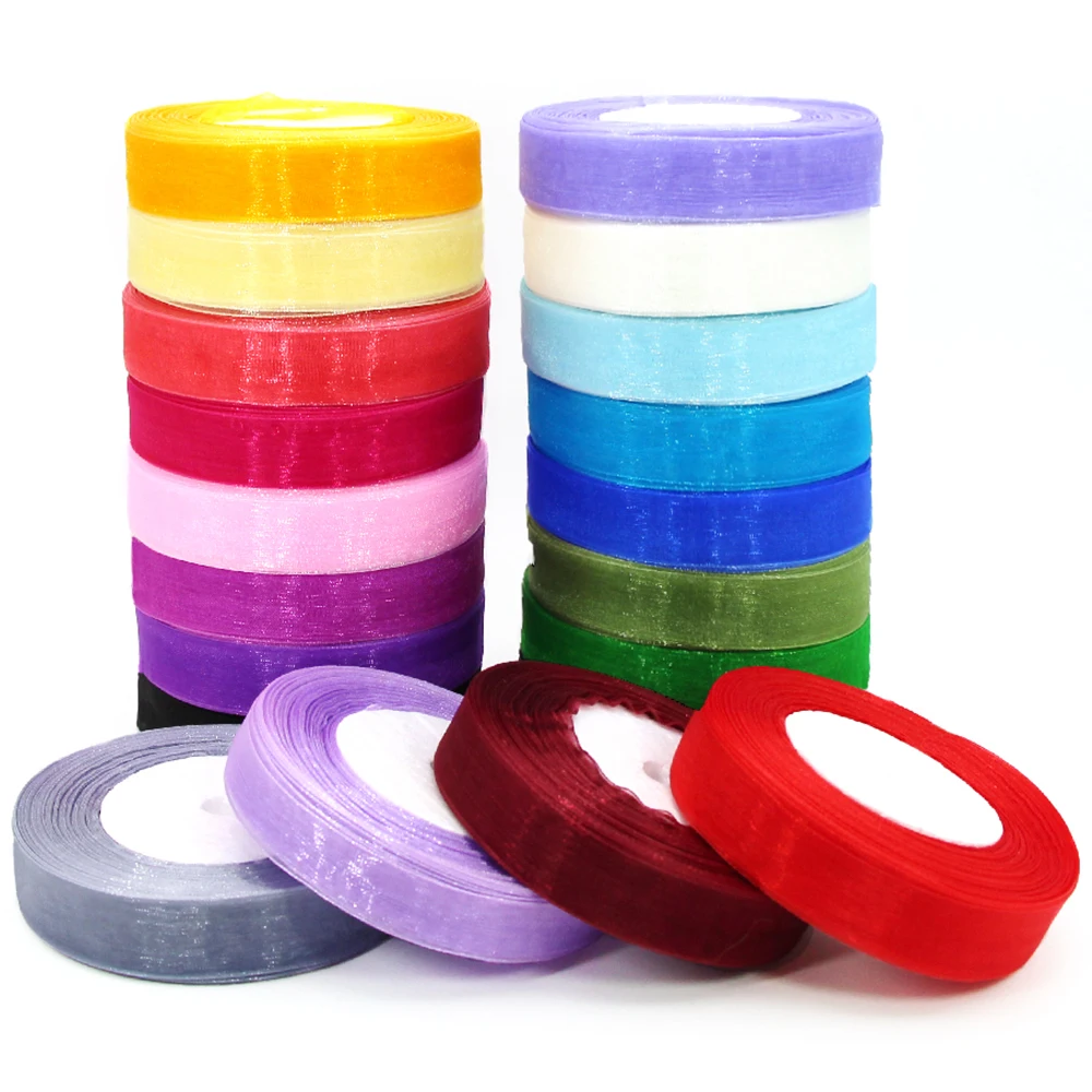 Лента из органзы 50 ярдов/рулонная лента декоративная искусственные розы для