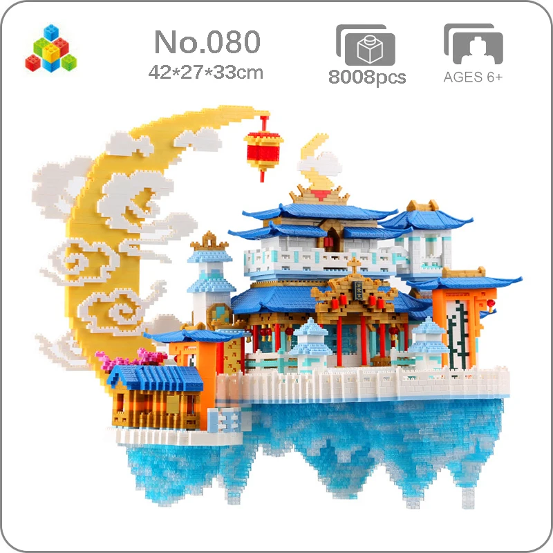 

YZ 080 Architecture China Ancient Moon Palace Cloud 3D Model Building Blocks DIY Mini Diamond Bricks Toy for Boys Children Gift