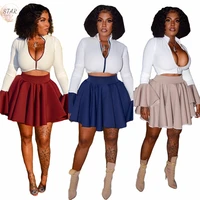 skirt and top set 2 piece outfits sexy flared sleeve ruffles skirts club outfits plus size matching set wholesale dropshipping