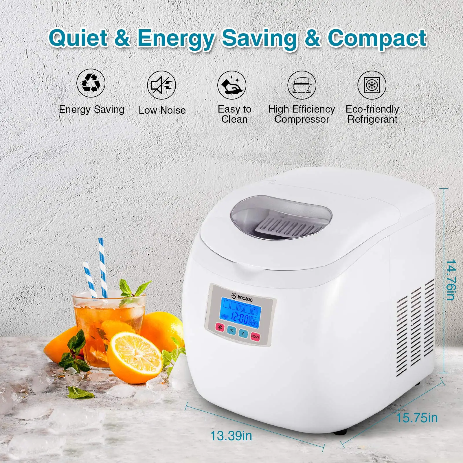 melhor Moosoo Portátil Mini Máquina De Gelo Elétrica Com Auto-limpeza Do Agregado Familiar Mini Máquina De Fazer Gelo Super Capacidade