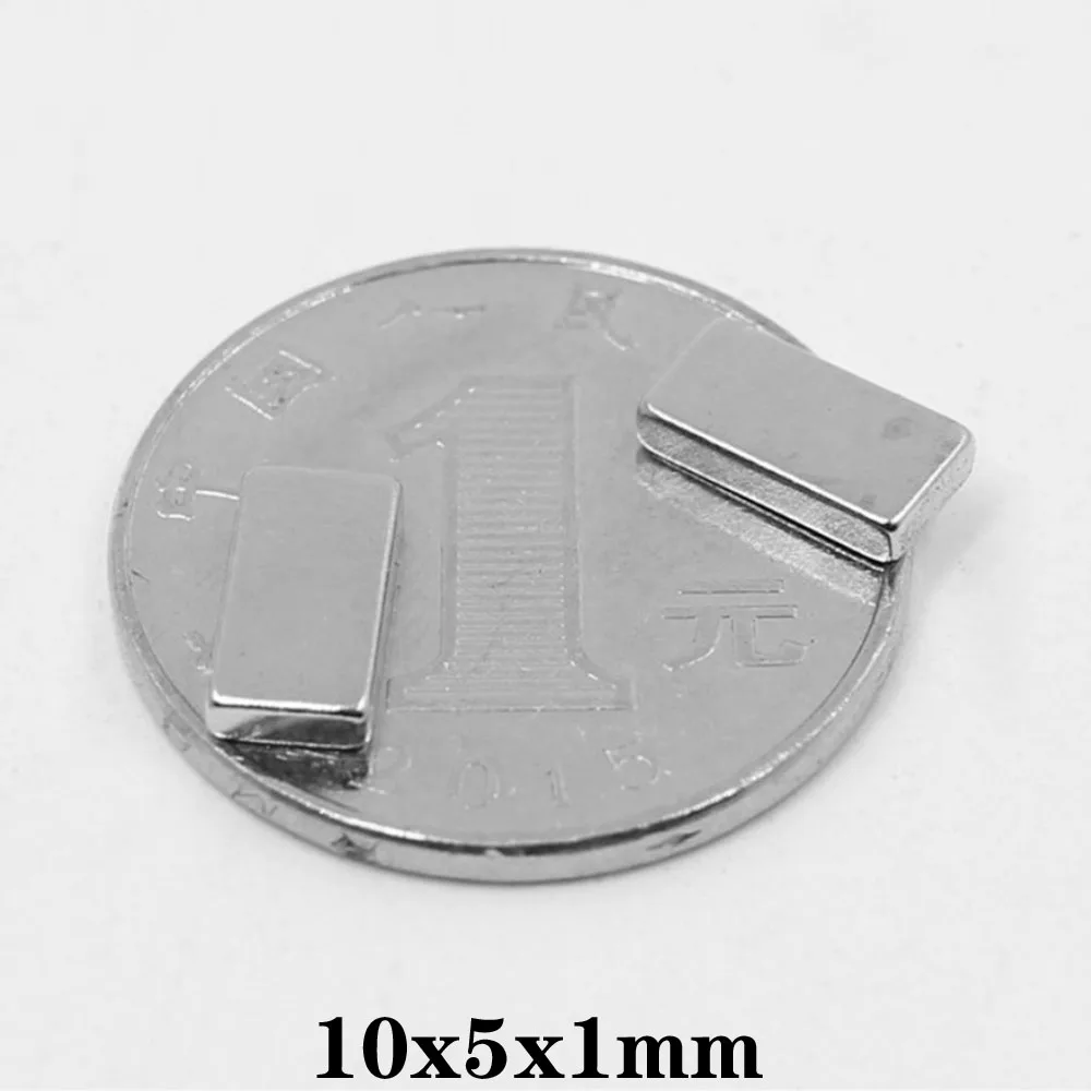 Редкоземельный магнит 10x5x1 толщина 1 мм небольшие прямоугольные блочные магниты