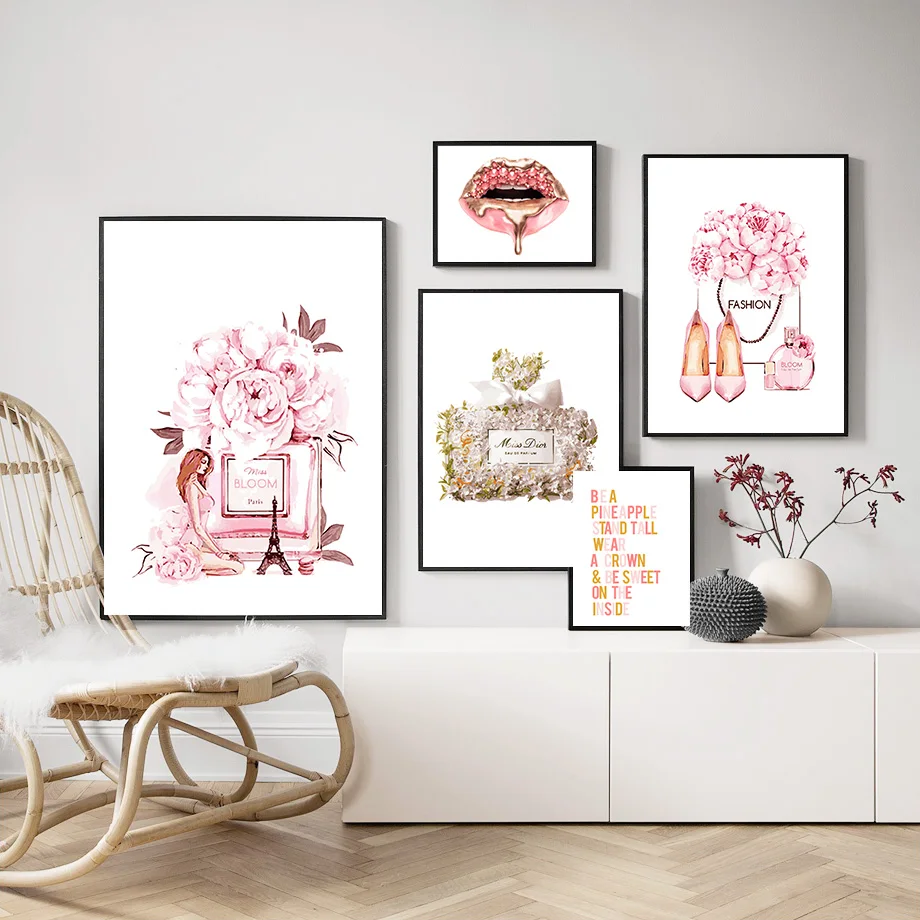 Роскошные модные настенные картины с изображением парфюма на каблуке в Париже