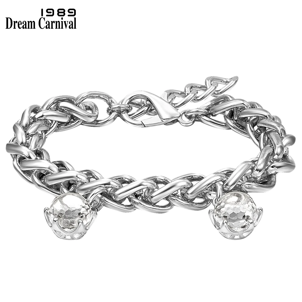 DreamCarnival1989 Braided Thick Chain Bracelet for Women Special Cut Zircon Charms Elegant Party Girls Jewelry Wholesale WB1238W