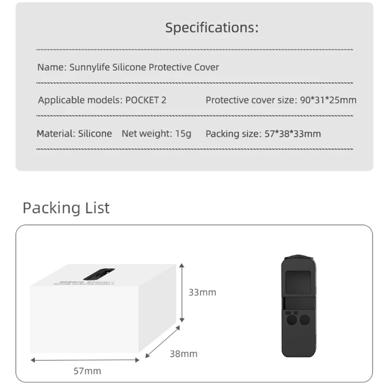 

Waterproof Protective Cover Silicone Case Sleeve Skin For DJI Pocket 2 Accessory R9CB