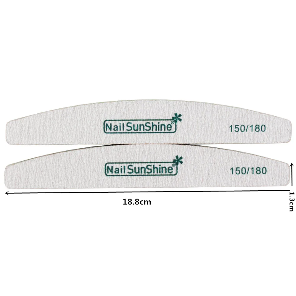 25 шт./лот пилка для ногтей Zebra Curve 150/180 Грит двухсторонняя шлифовальная доска