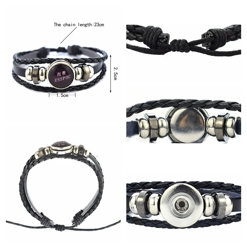 Мужской браслет с компасом в стиле панк креативный компас фото кнопка плетеный