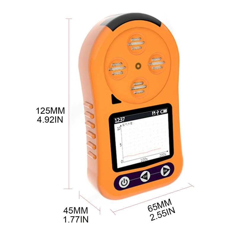 

4-in-1 Gas Detector O2 LEL CO HzS Gas Meter Oxygen Hydrogen Sulfide Carbon Monoxide Combustible Gas Leak Detector