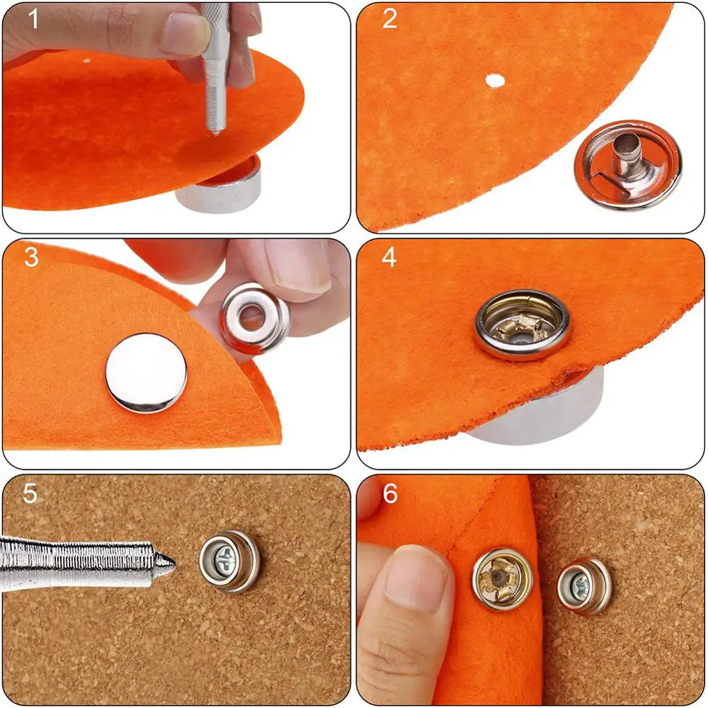 

75 Pcs/Set Steel Fasteners Caps Screw Press Studs Button Snaps Canvas Tent Clothing Tool Kit For Marine Boat Cover Awnings