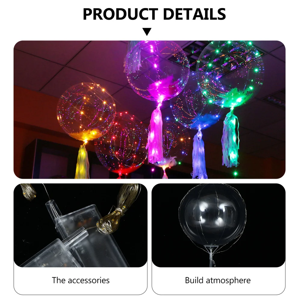 

10 Sets Flashing Sticks Decoration Luminous Balloon Wand for Party Festival