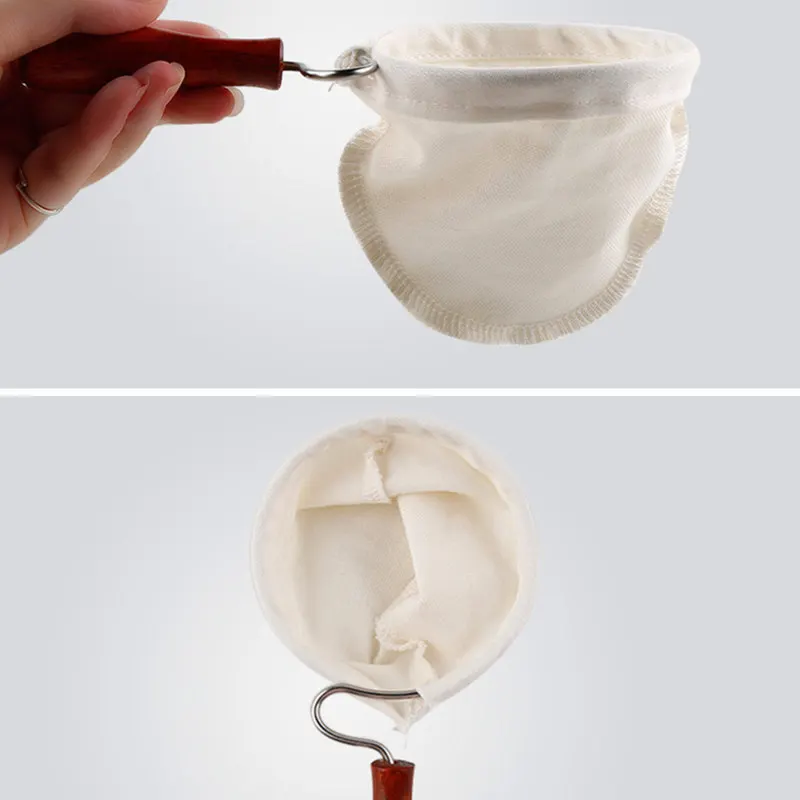 Многоразовый фильтр для кофе с ручкой фланелевая ткань сетчатая корзина