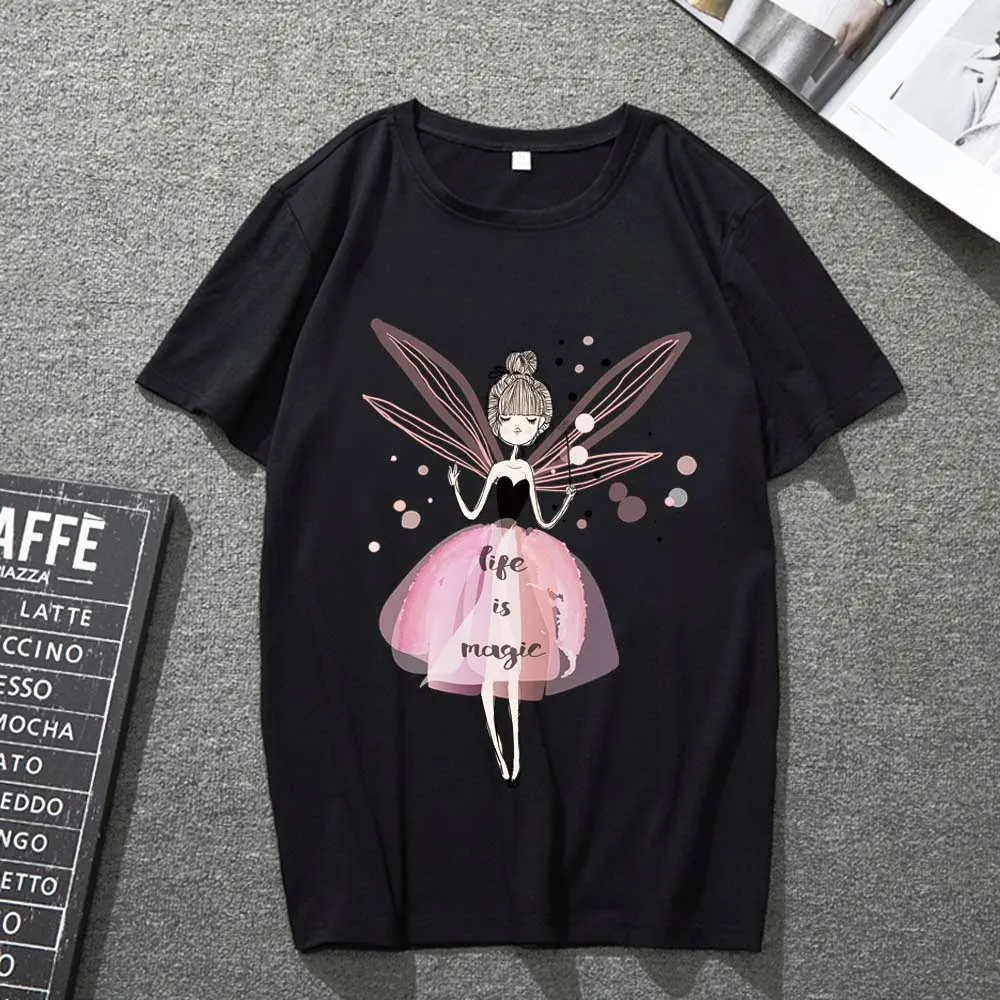 

T-shirt Men's and Women's Trend Classic Fantasy Girl Printing Series Top Casual All-match Japanese O-neck Short-sleeved T-shirt
